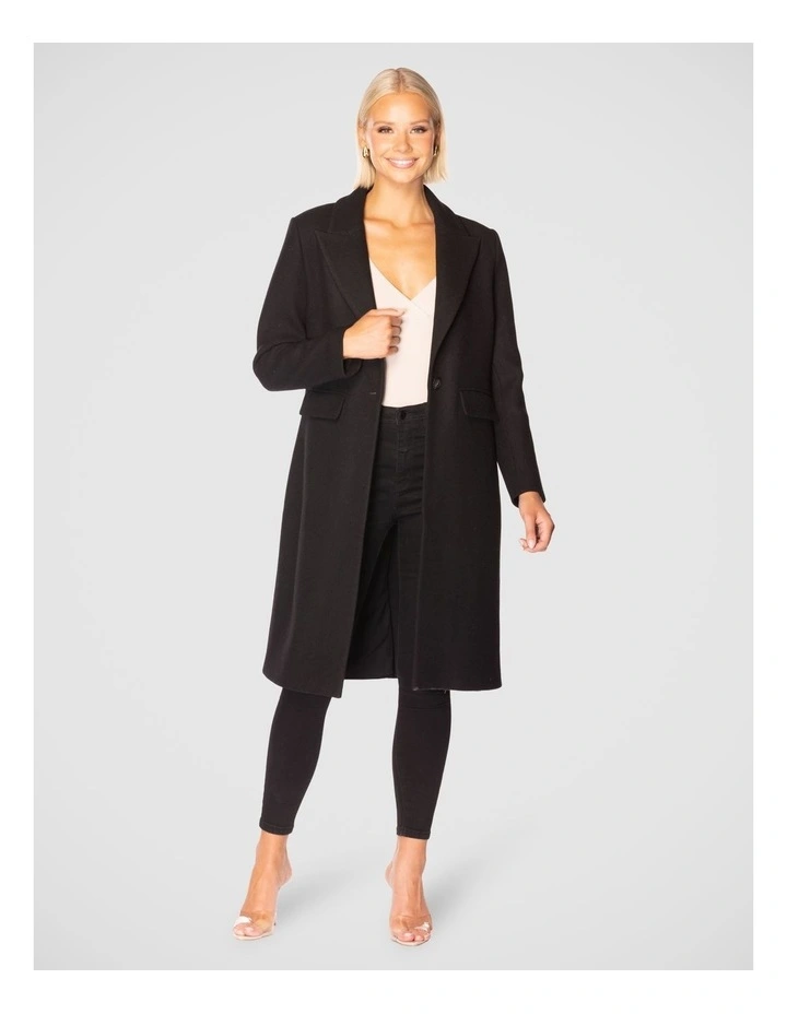 Veronique Slim Line Coat in Black