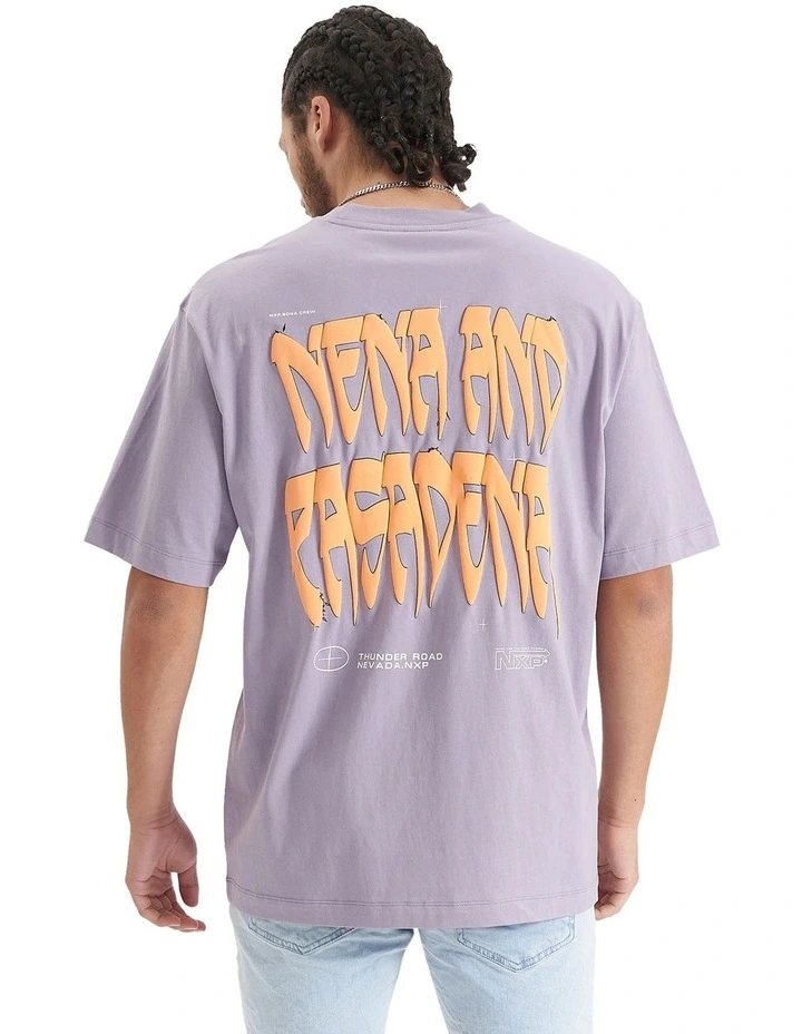 Thunder Heavy Oversized T-shirt in Purple Ash