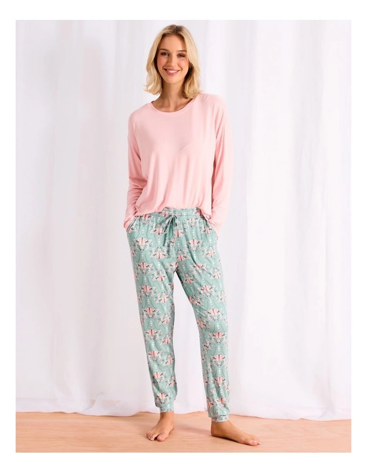 Viscose Jersey Cuffed Pant in Floral