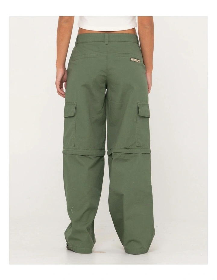 Transformer Low Cargo Zip Off Pant in Green