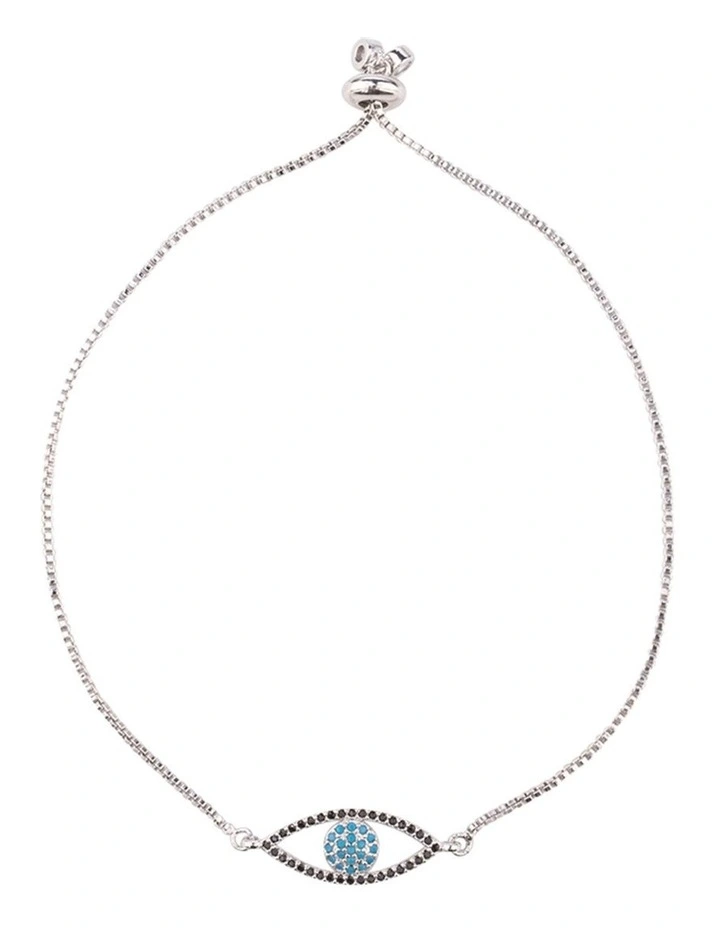 Over Me Almond Shape Eye Silver Bracelet