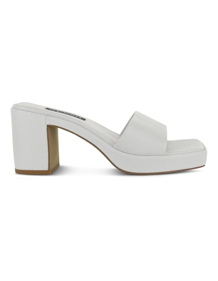 Stevie II Heeled Mules in White
