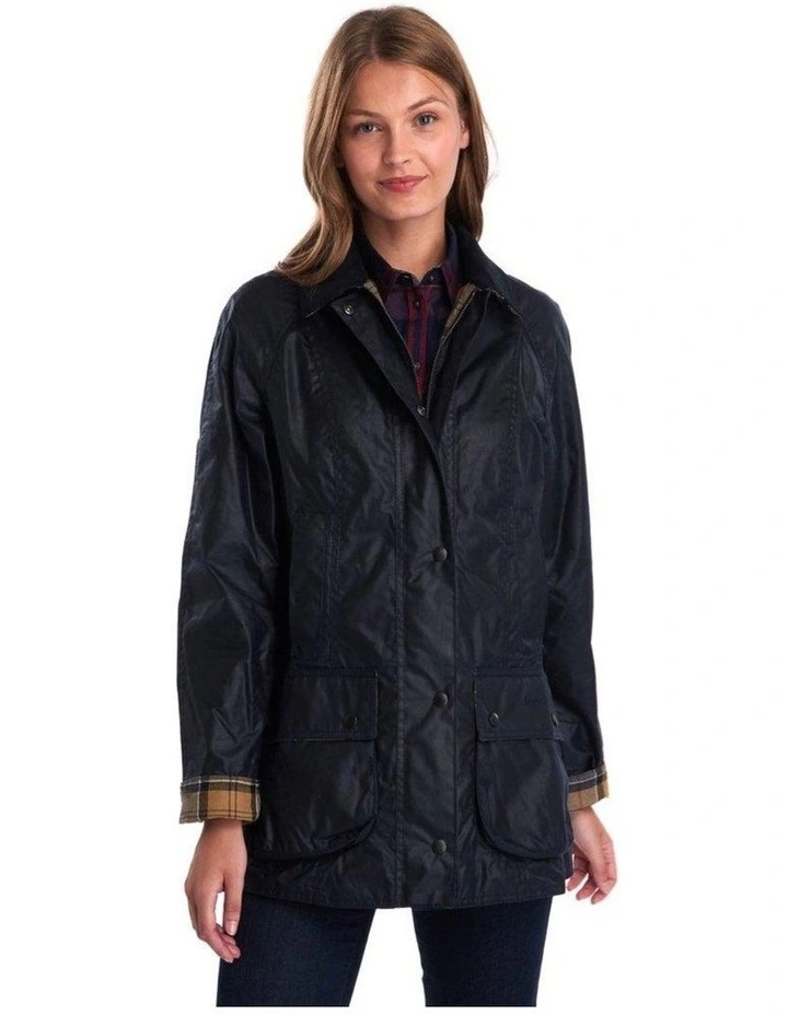 Henry Sartorial x Barbour Womens Beadnell Wax Jacket Navy