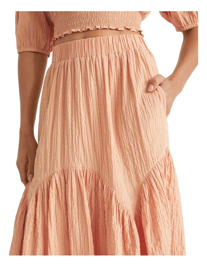 Seersucker Midi Skirt