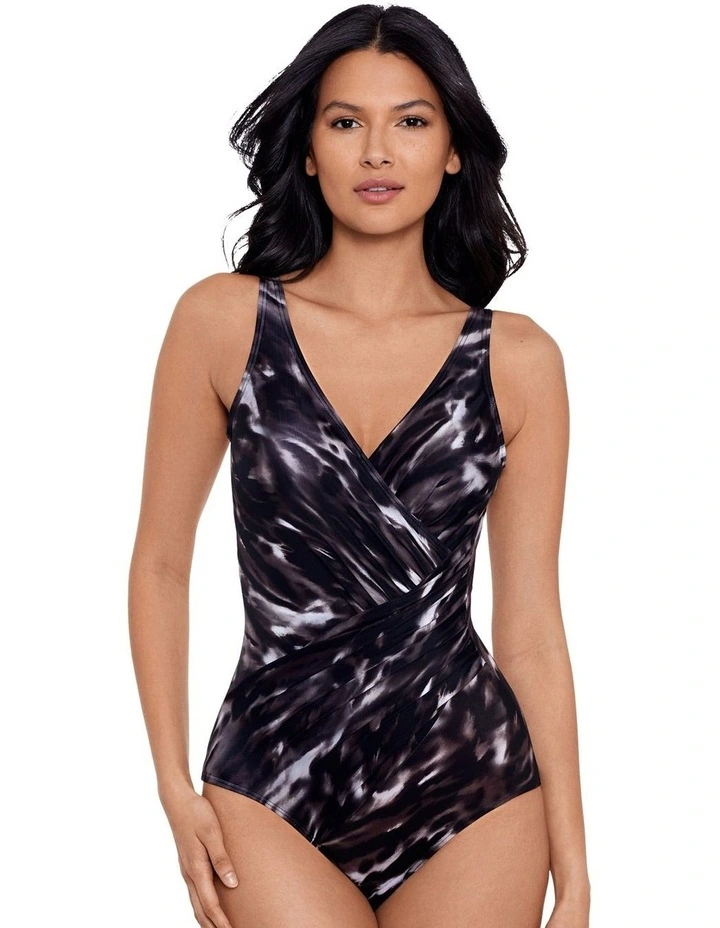 Must Haves Oceanus E Cup Underwired Shaping Swimsuit in Black/Brown