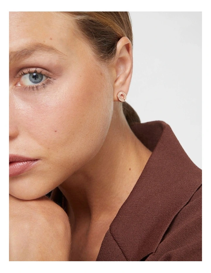 Buoy Stud Earrings in Rose Gold