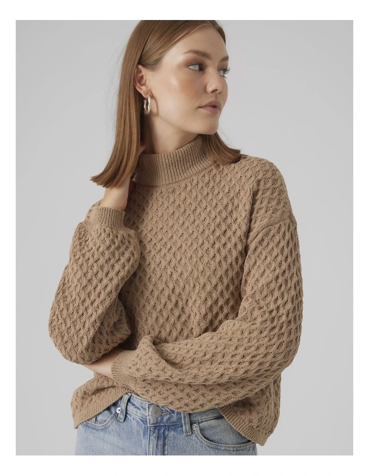 Gracie High Neck Knit in Silver