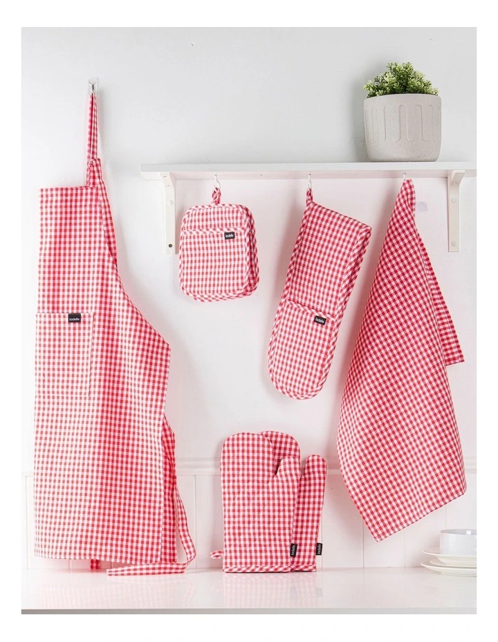 Gingham Kitchen Towel 2 Pack in Pink