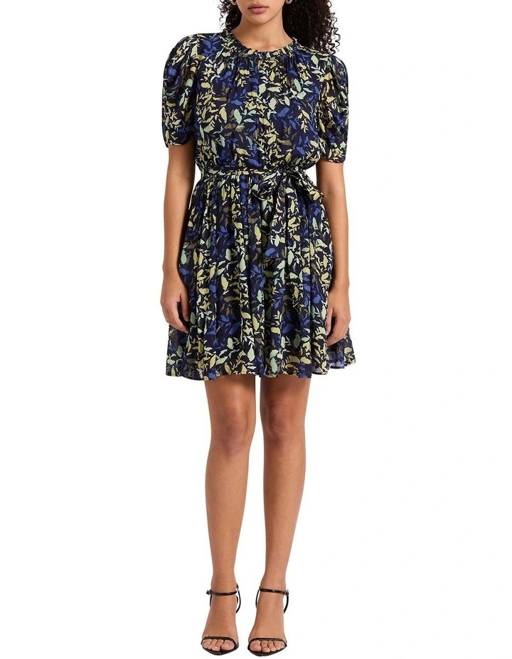 Leaf of Faith Dress in Navy Multi