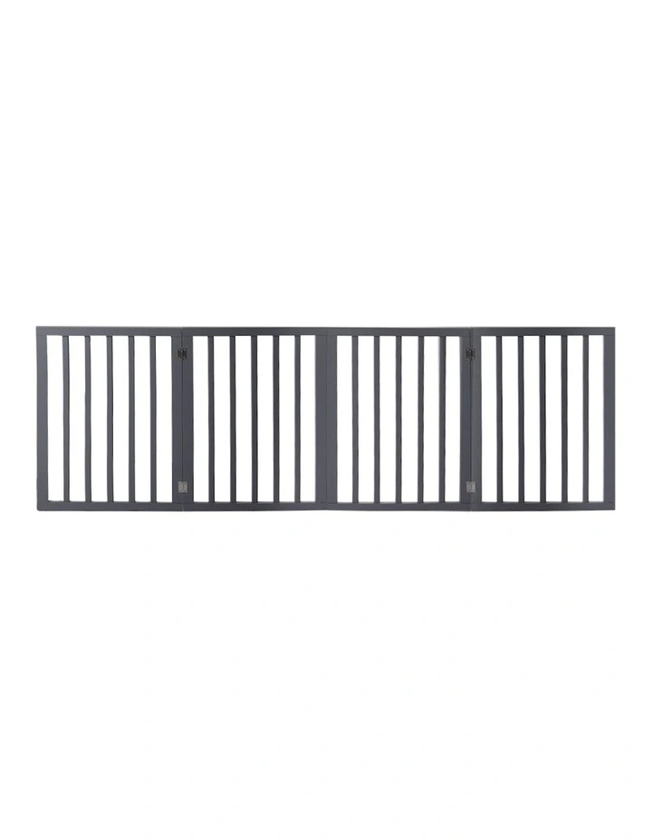 4 Panel Wooden Dog Fence in Grey