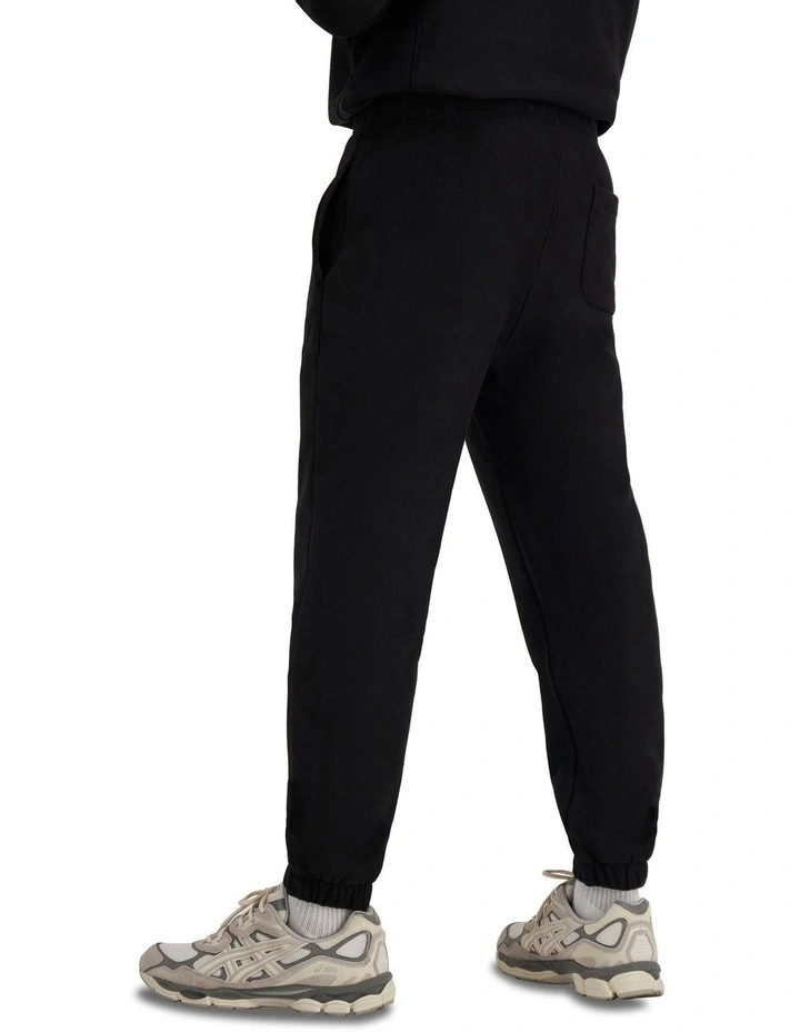 Triple Reverse Weave Relaxed Joggers in Black