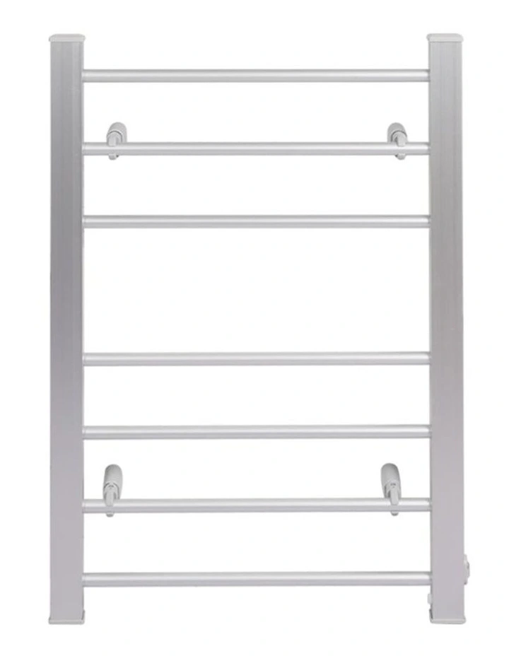Wall Mounted 7 Bars Heated Towel Rail in Silver