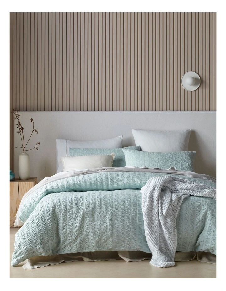 Mossman Seersucker Quilt Cover Set in Blue