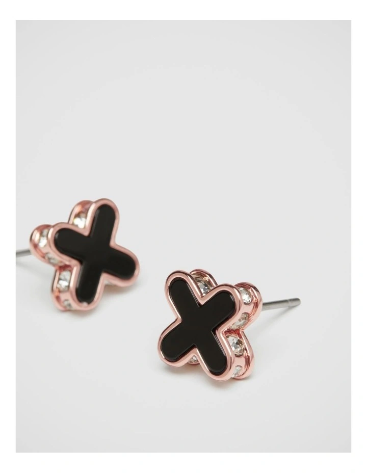 Dreamer Stud Earrings in Black Rose Gold