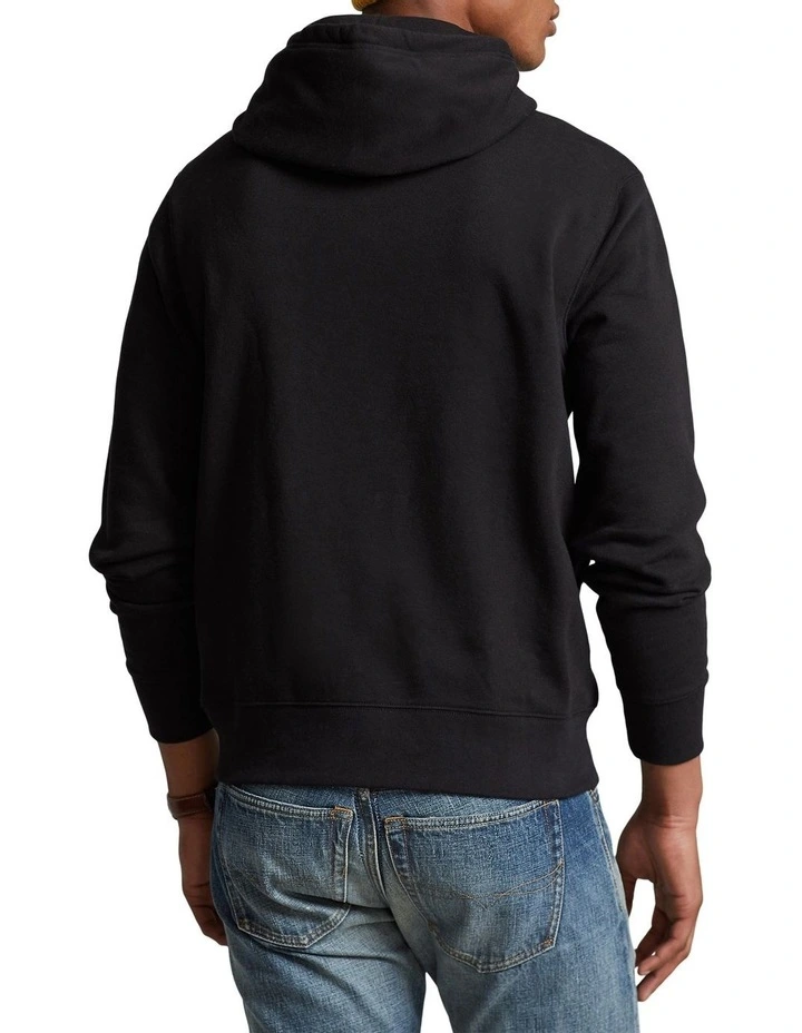 Polo Bear Fleece Hoodie in Black
