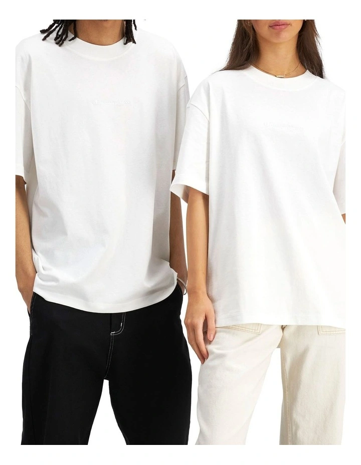 Heritage New Script Tee in White