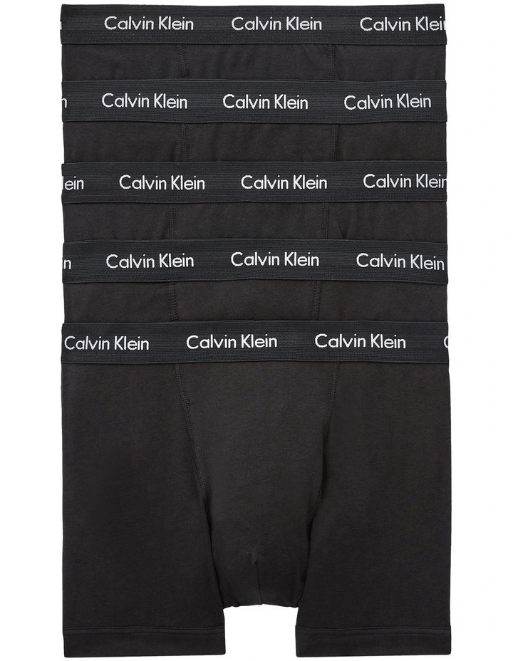 Cotton Stretch Trunks 5 Pack in Black
