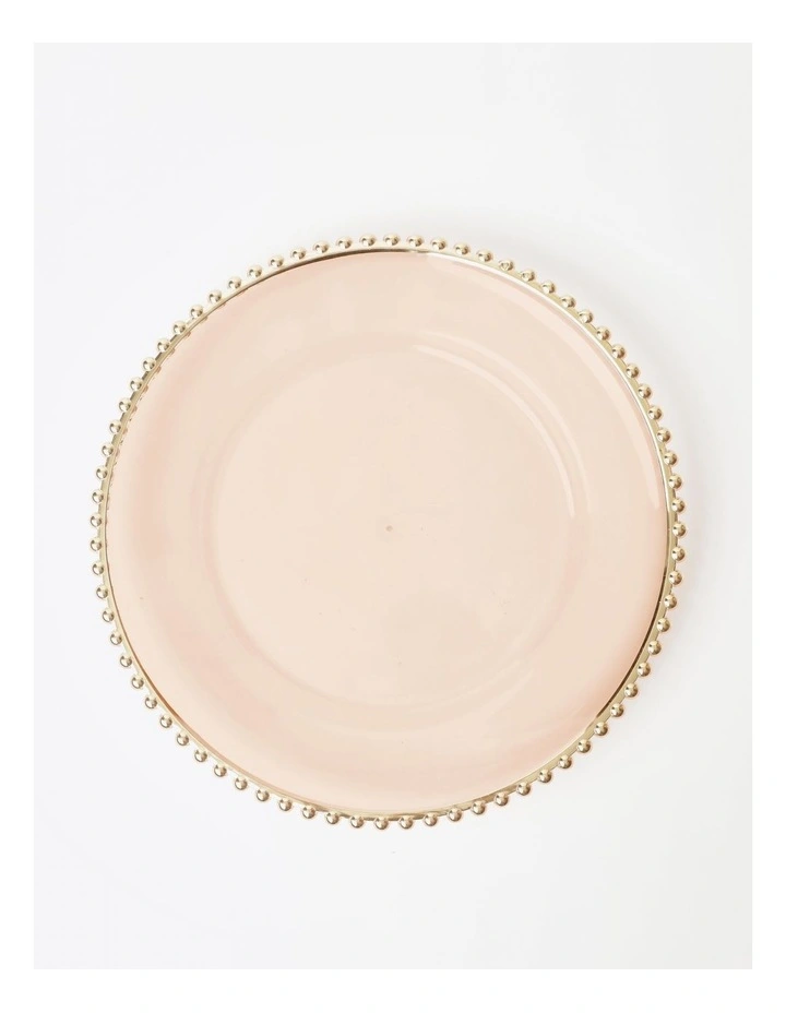 Pink Charger Plate with Metallic Rim Set of 4 in Pink