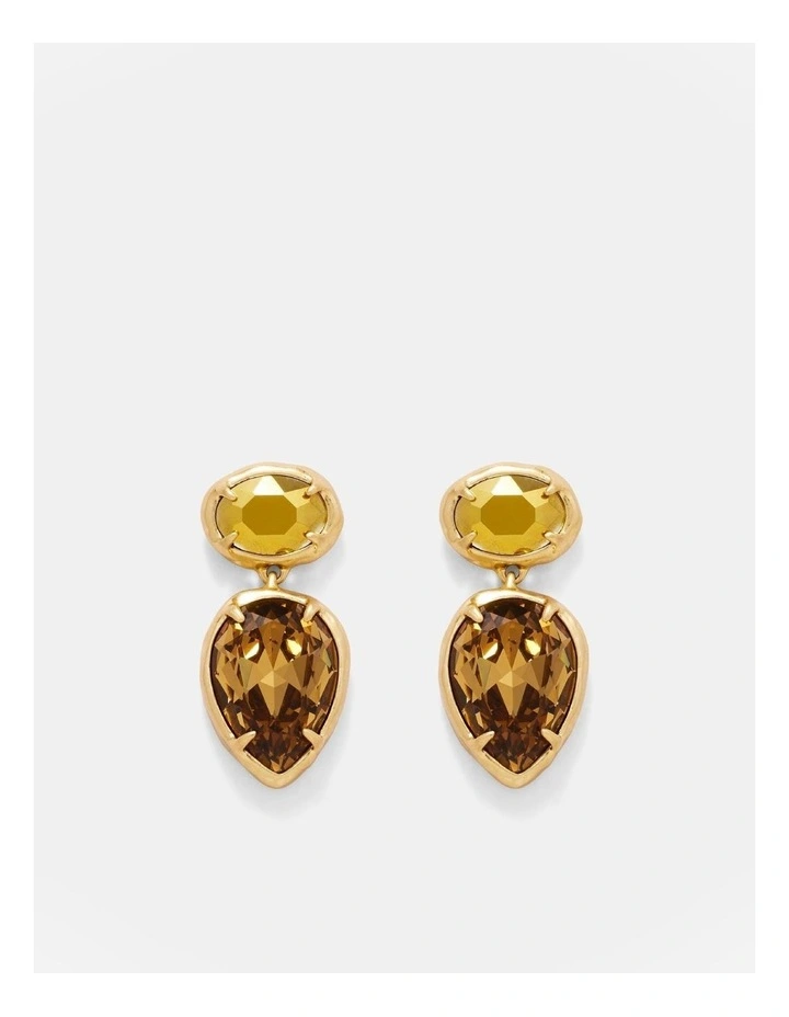 Reflective Drop Earrings in Gold