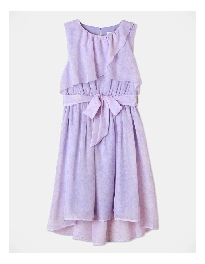 Chiffon Hi-lo Hem Max Dress In Lilac