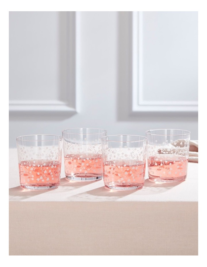 Green Toile Tumbler Set of 4 in White