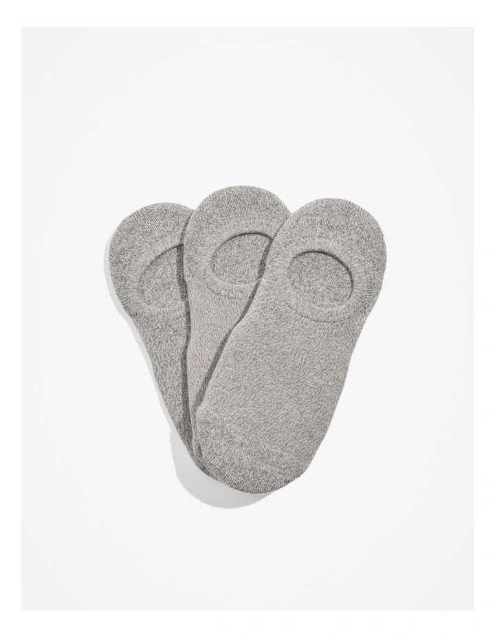 Australian Cotton Blend Cushion Sock Pack Of 3 in Grey Marle