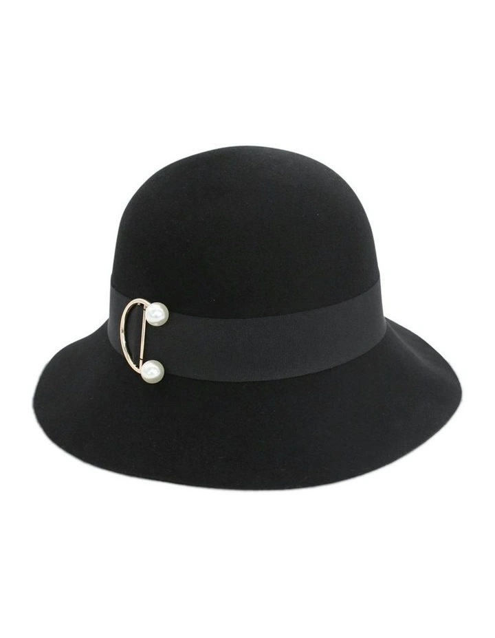 Saige Small Wool Floppy in Black