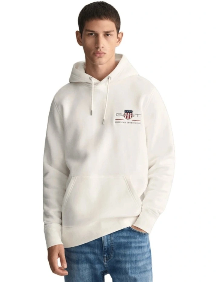 Medium Archive Shield Hoodie in White
