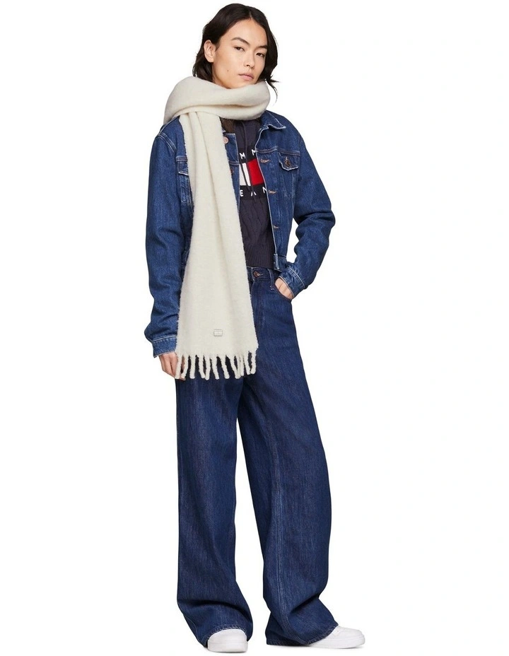 Cosy Knit Winter Scarf in Ivory