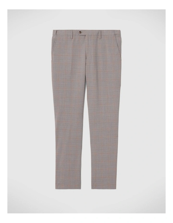 Slim Stretch Wool Blend Tailored Pant in Grey Check