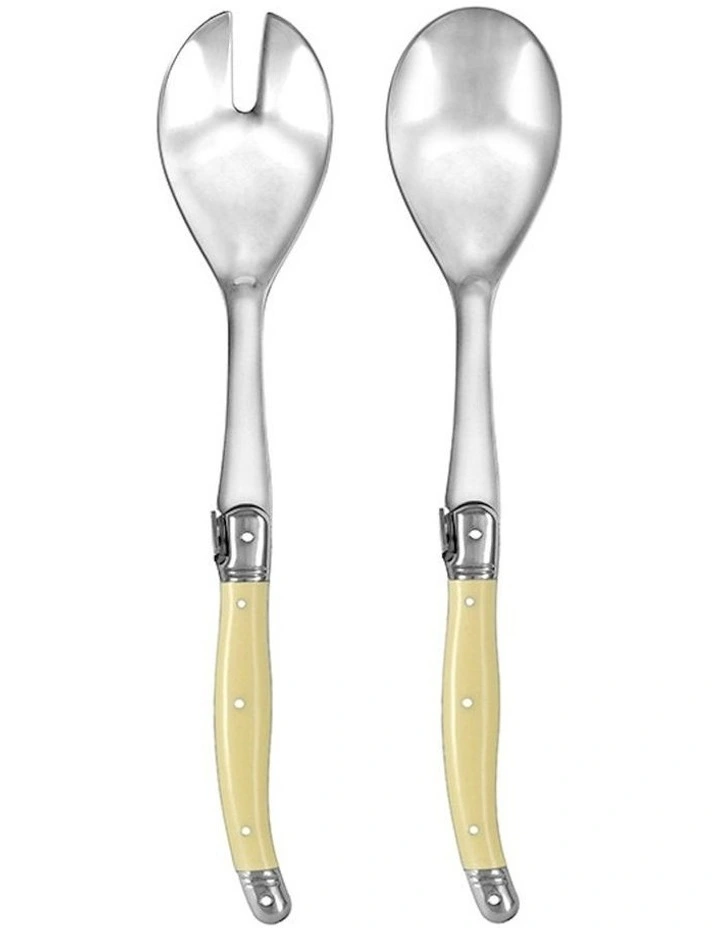 Stainless Steel Salad Server Set 28.5cm in Ivory