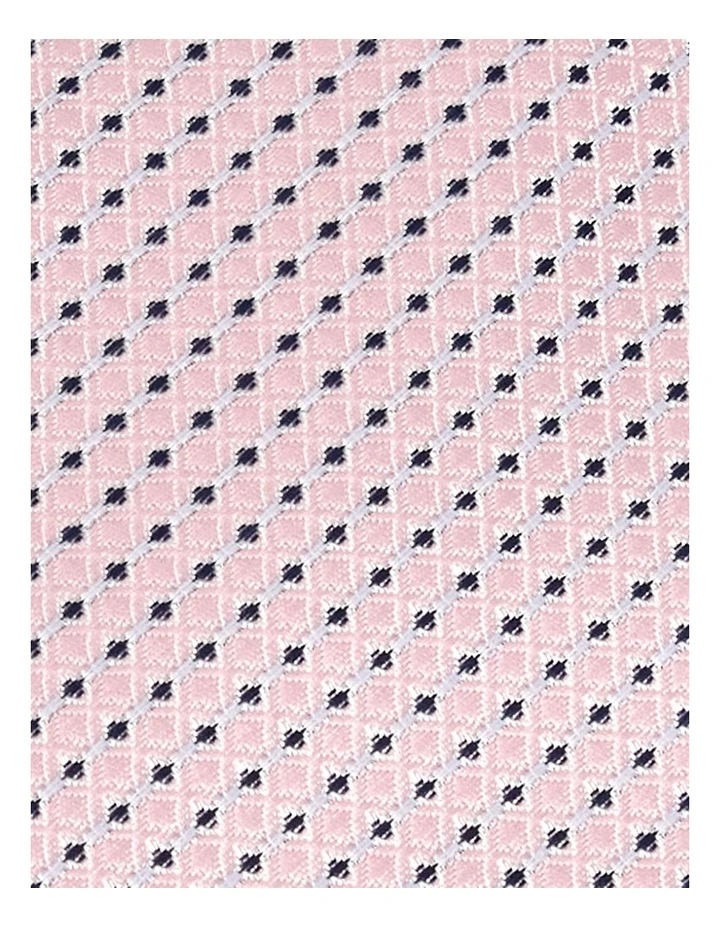 Mini Geo Jacquard Tie 8.5cm in Pink