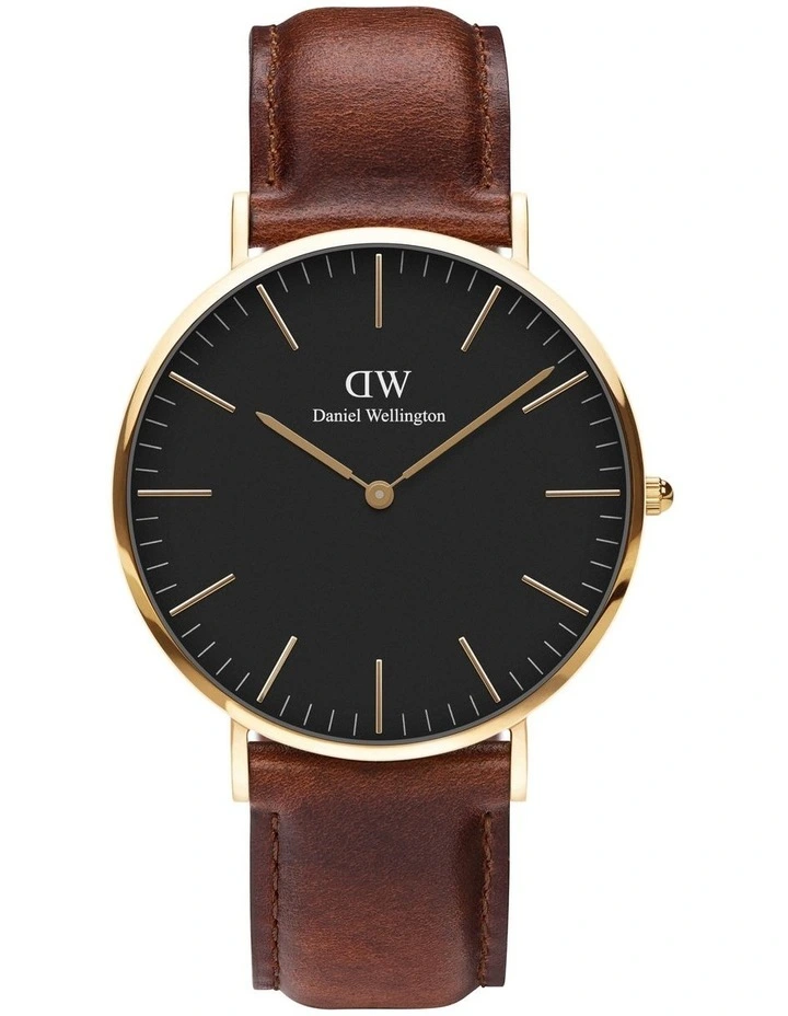 Classic 40mm St Mawes Dial Leather Watch In Brown