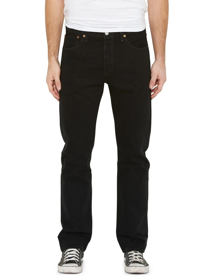 501 Original Fit Cotton Straight Leg Jeans in Black