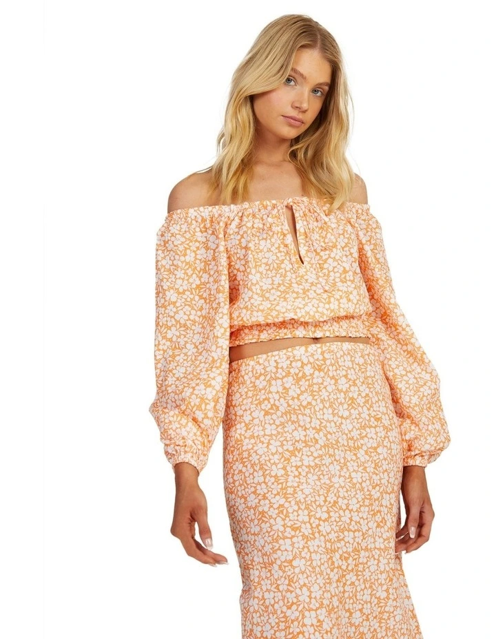 Seminyak Sessions Long Sleeve Top in Tangerine