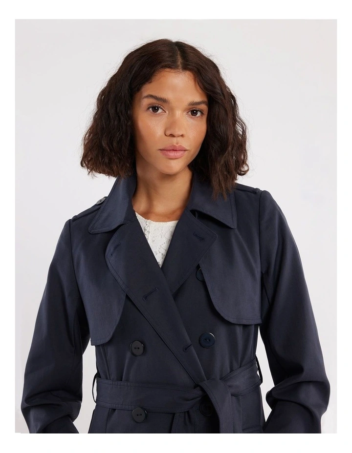 Miley Trench Coat in Navy