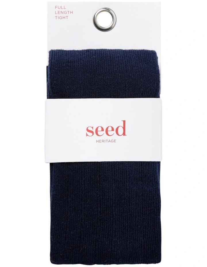 Rib Full Length Tight Navy
