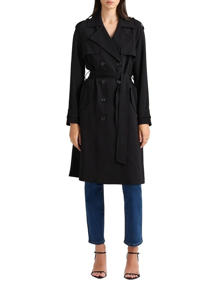 Peyton Trench Coat in Black