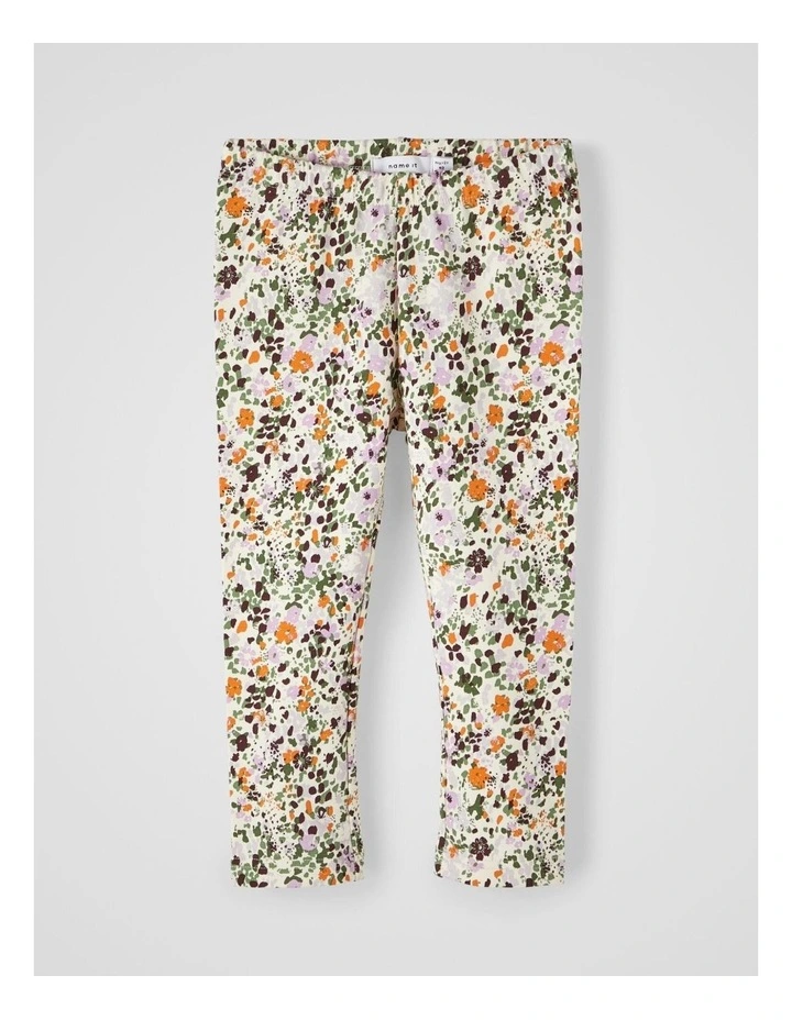 Lucca Floral Leggings in Buttercream