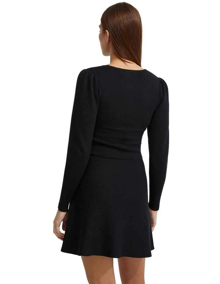 Rosie Knitted Mini Dress in Black