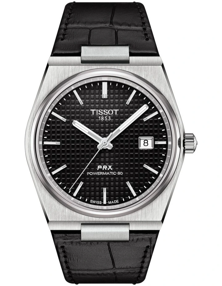 PRX Powermatic 80 T1374071605100 Automatic Watch In Black Leather