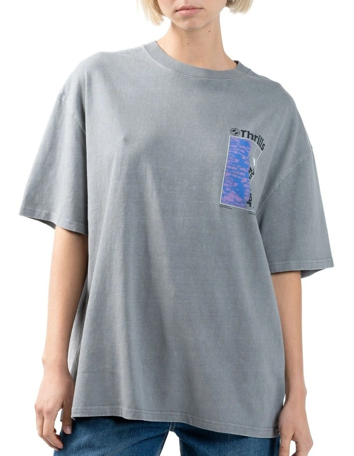 In Order Oversized Tee in Washed Gray