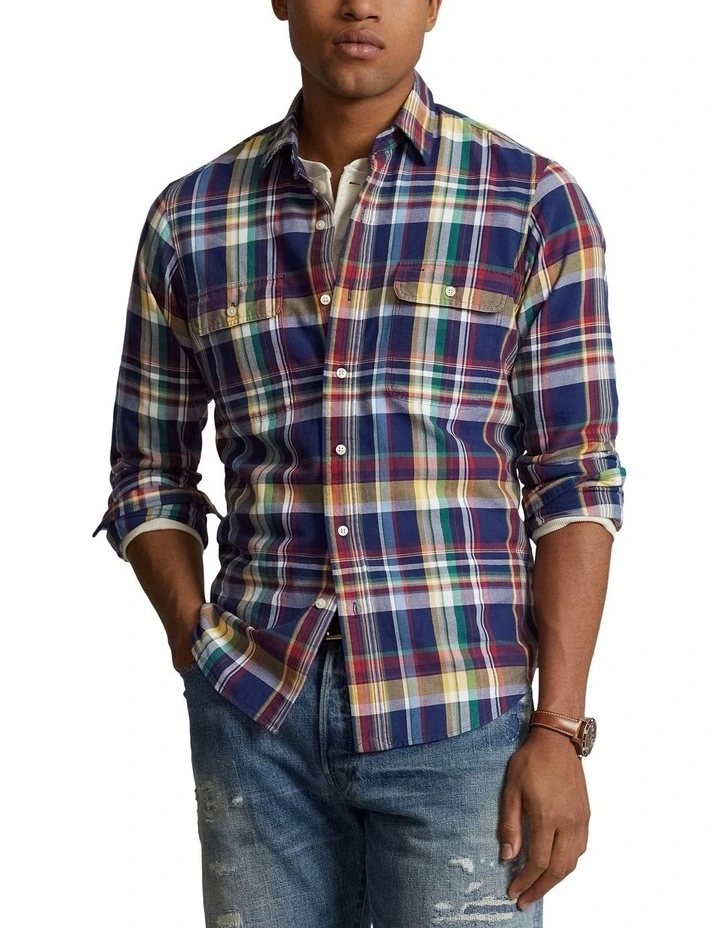 Classic Fit Plaid Oxford Workshirt in Assorted