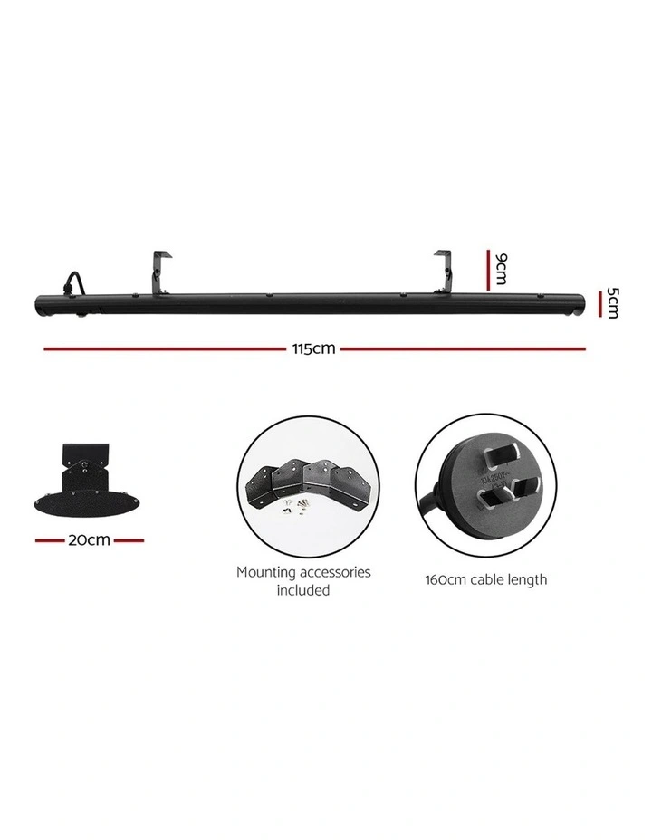 Electric 1800W Radiant Strip Heater Black RHP-E76RC-1800-BK