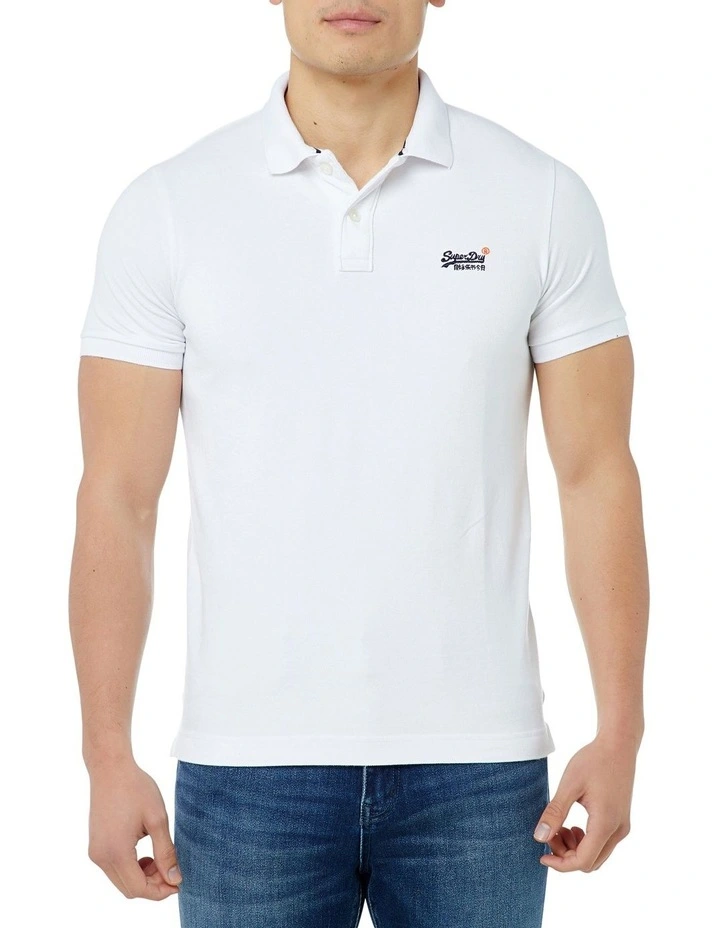 Classic Pique Short Sleeve Polo in White