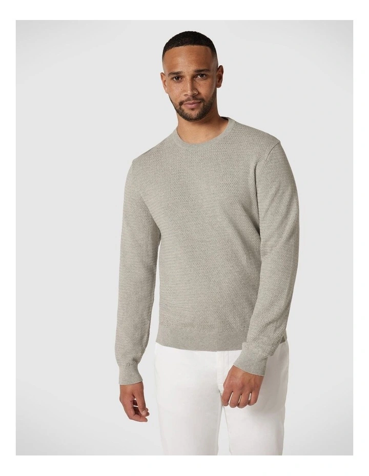 Classic Crew Neck Jumper in Grey Marle