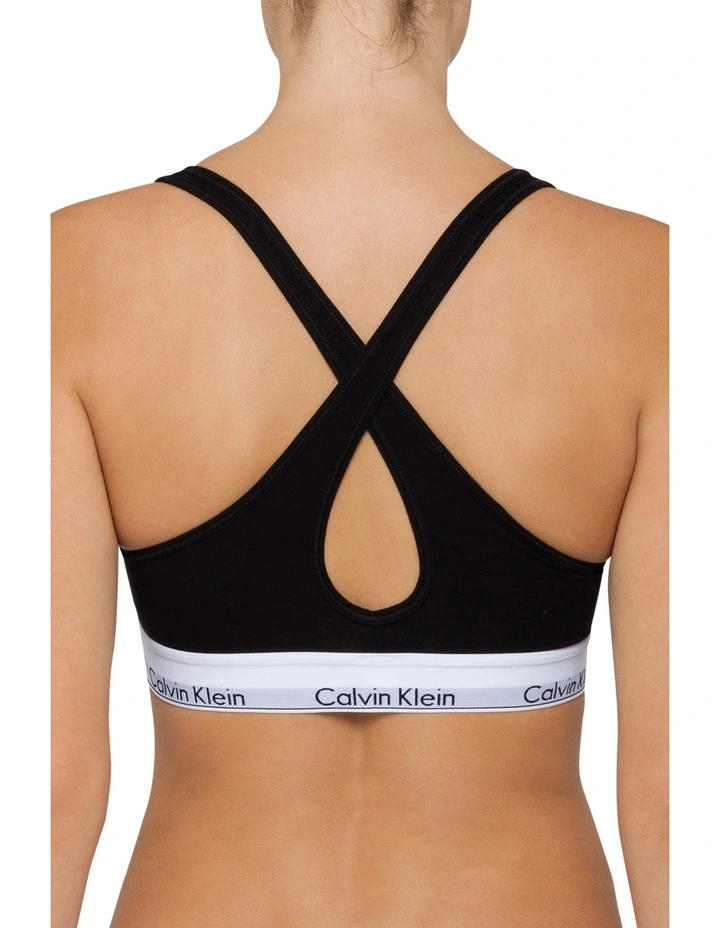 Modern Cotton Lightly Lined Bralette In Black