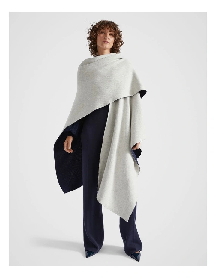 Wool Blend Wrap in Oat