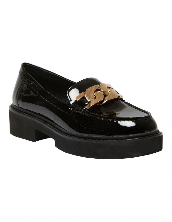 Admire Leather Flat Shoes in Black