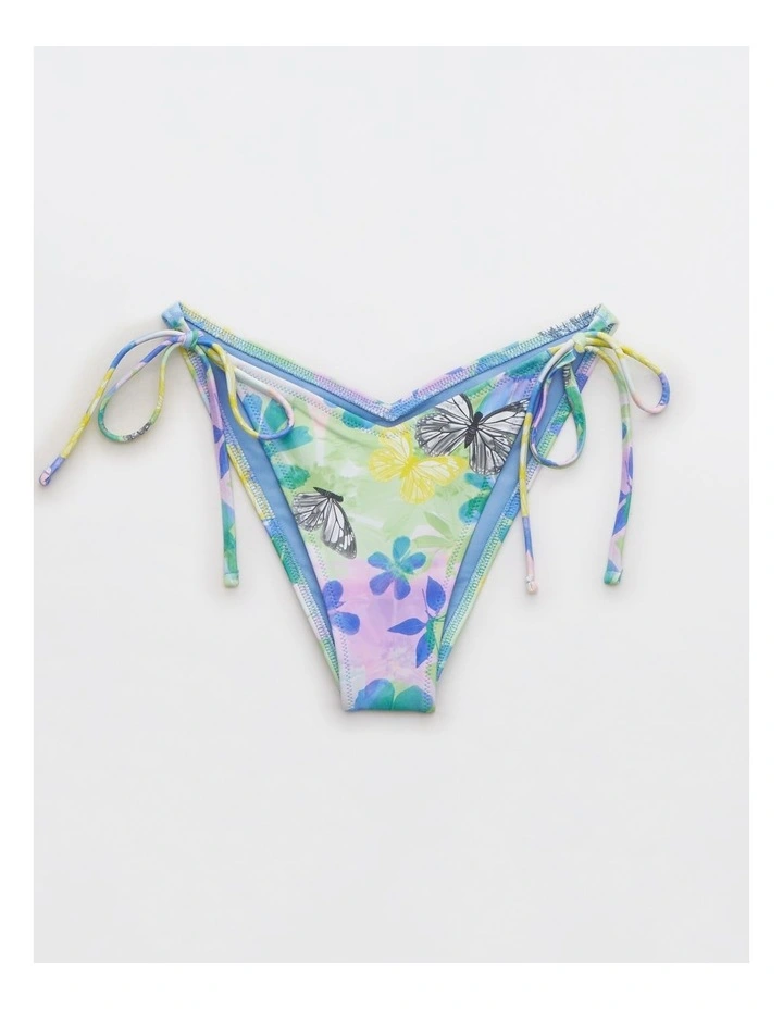 Low Rise Tie Cheekiest Bikini Bottom in Blue Lion